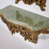 Wall console & its beaded mirror.