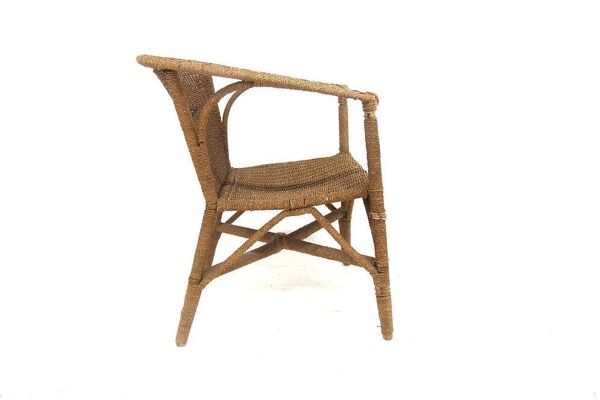 Fauteuil vintage en rotin, Suède, 1950