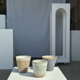 Lot de 3 tasses en céramique indonésienne (noir, mat brun & glacé moucheté)