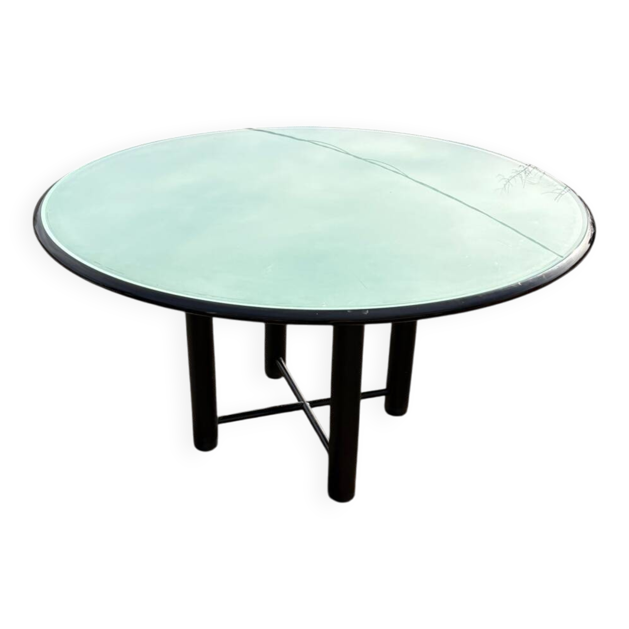 Glass dining table, 1980