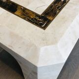 Pair of Sofa Ends Made Of Marble Wafers And Brass Net. French work. Ve