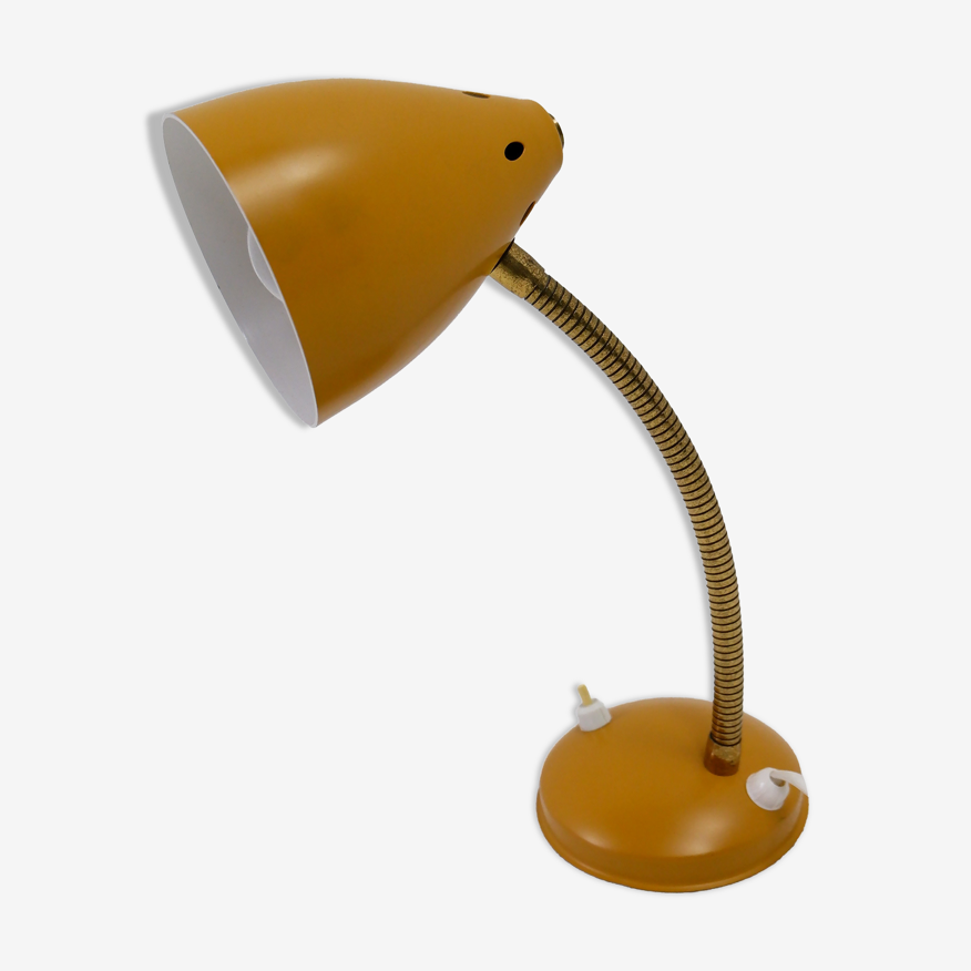 Lampe de bureau vintage jaune ocre années 1960 | Selency