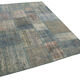 Handwoven turkish contemporary 175 cm x 242 cm blue patchwork carpet
