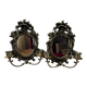 Rare pair of mirror sconces with putti. Napoleon III / Art Nouveau ~