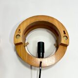 Vintage design wall light in pine and plexiglass, 1970s