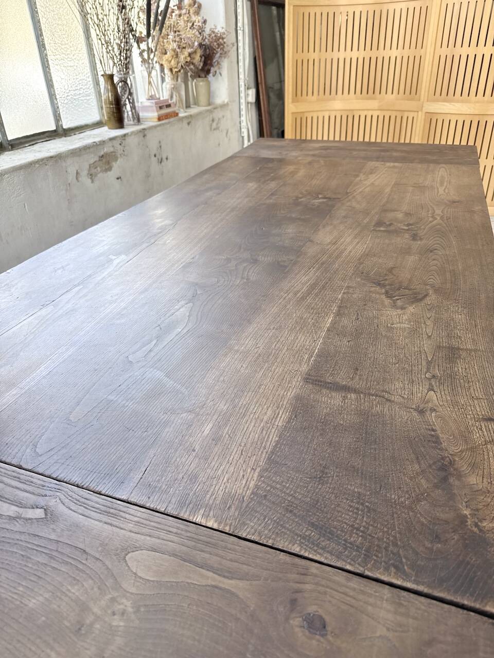 Solid oak table 1900 drapery style XL 280cm with extensions