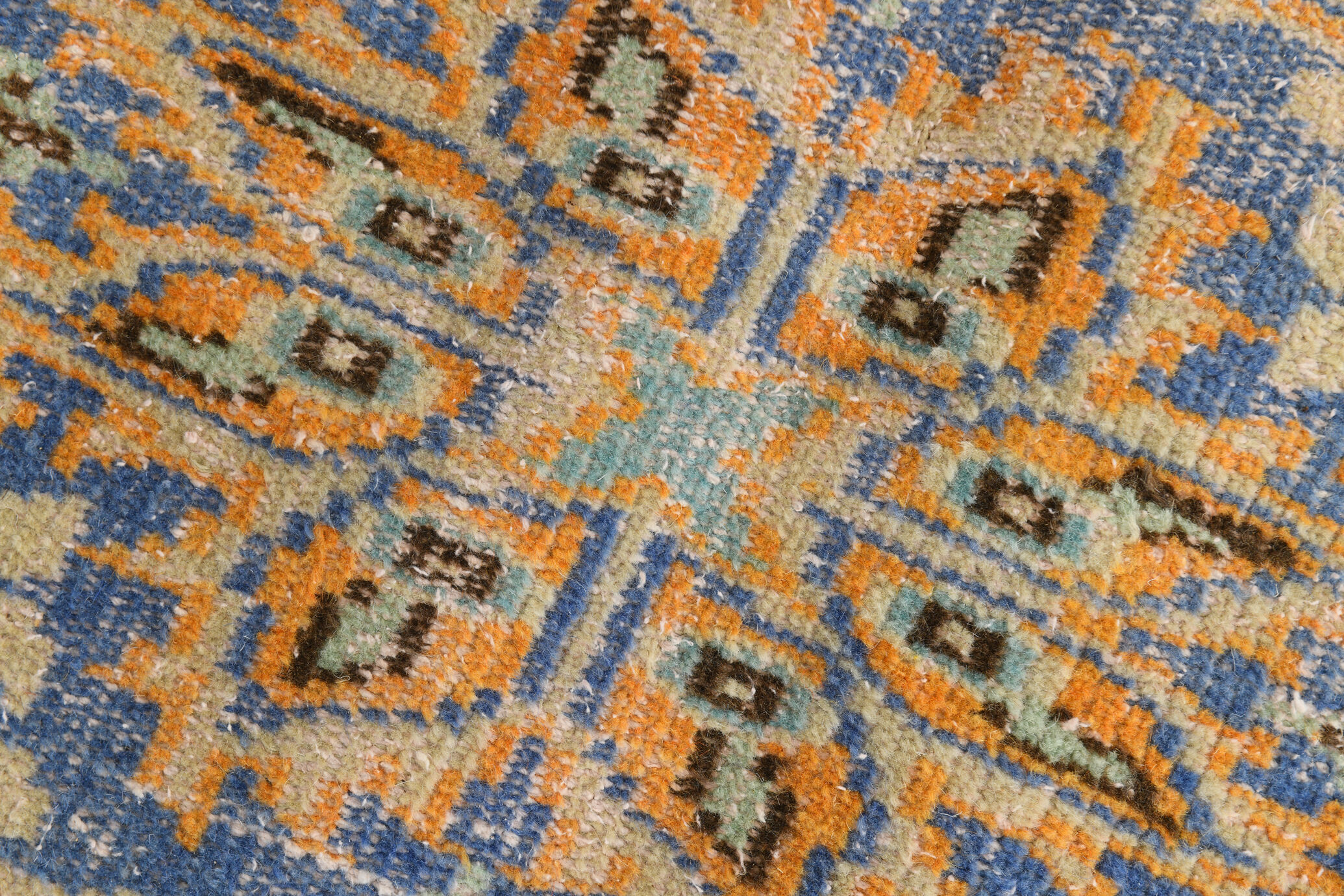6x9 orange madallion oushak rug, 288x194cm