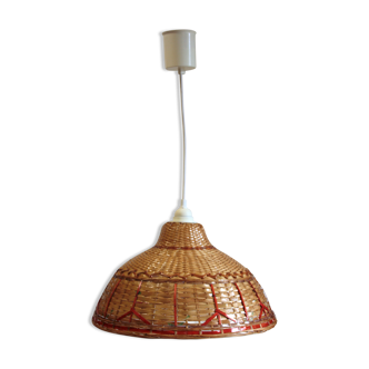 Suspension rotin vintage