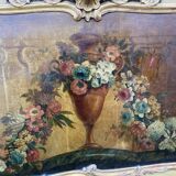 Trumeau & peinture début du XIXe en bois doré.