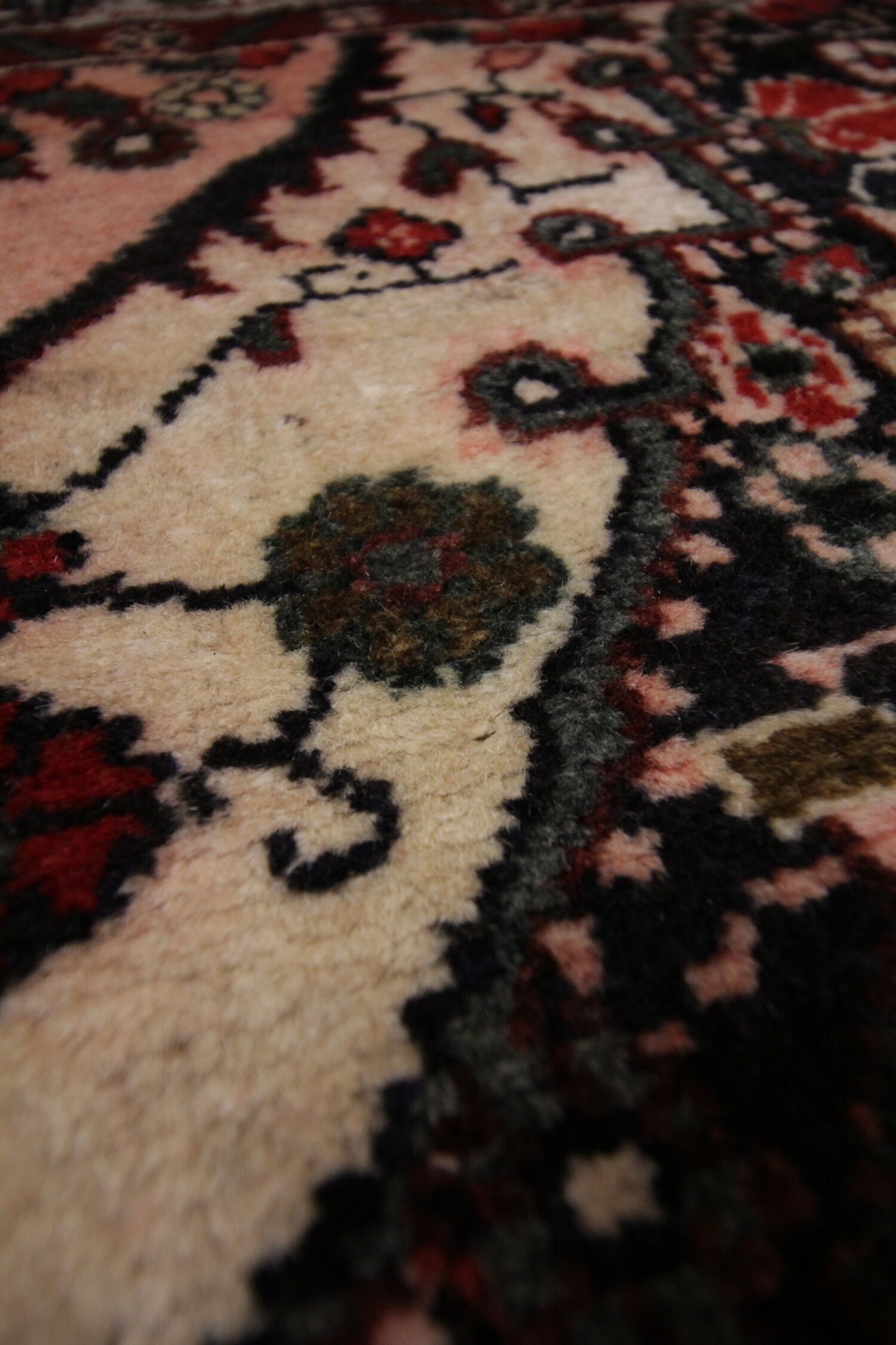 Traditional persian runner rug long oriental red beige wool carpet 89x518cm