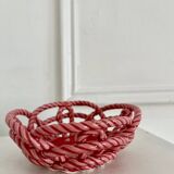 Pink woven ceramic bowl