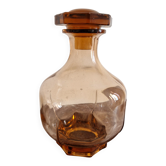 Carafe en verre topaze ambré Art Déco