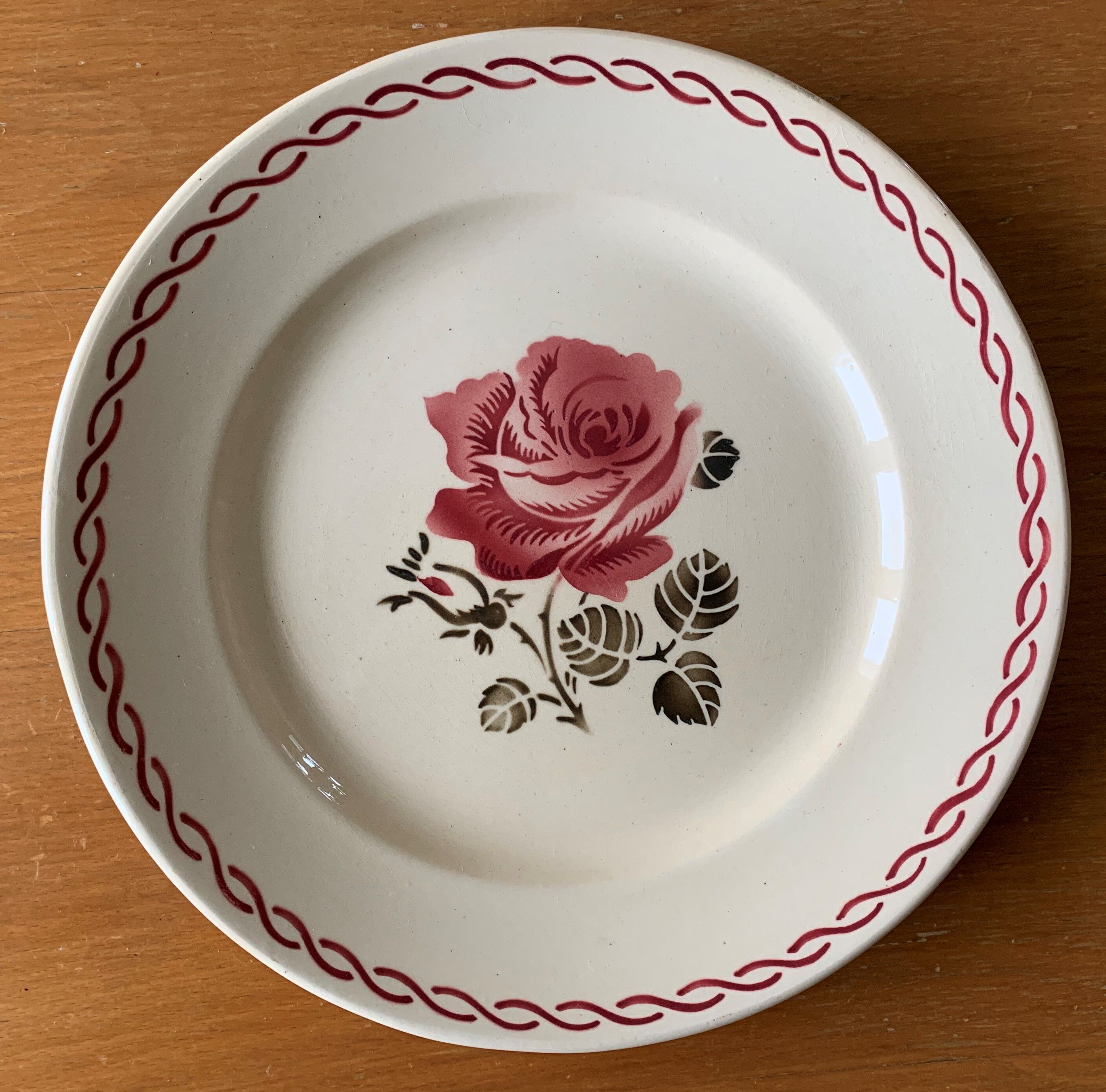 Set of 6 flat earthenware plates from Badonviller