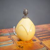 Pied de lampe en céramique craquelée jaune