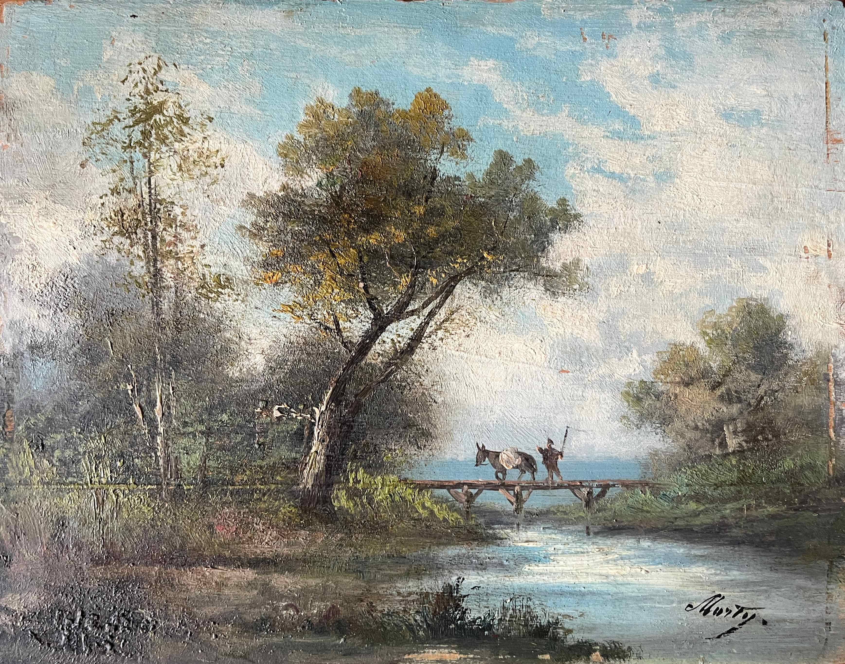 Paintings Pendant HSP "Barbizon Landscapes" signed Marty XIX°