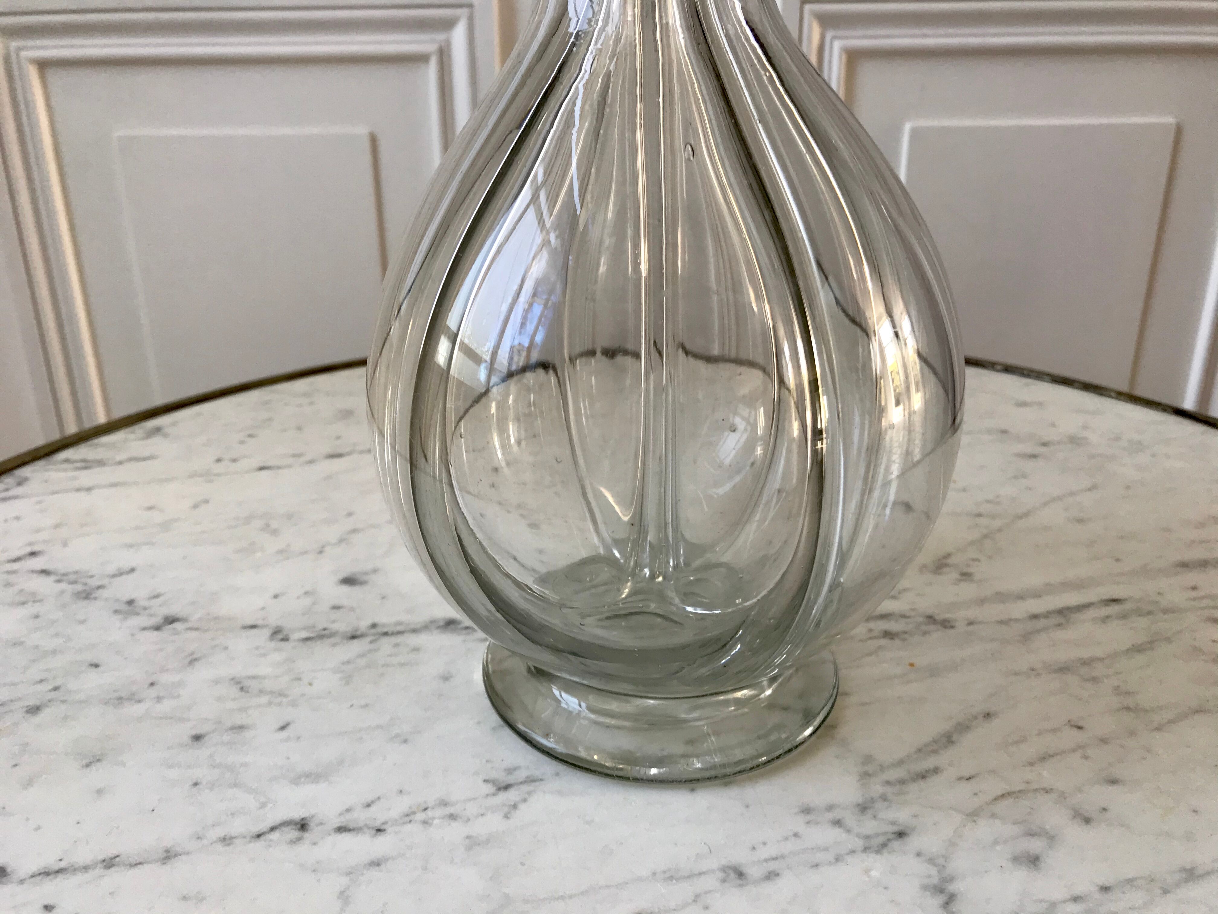 Liquor decanter with molded glass compartments early XXth