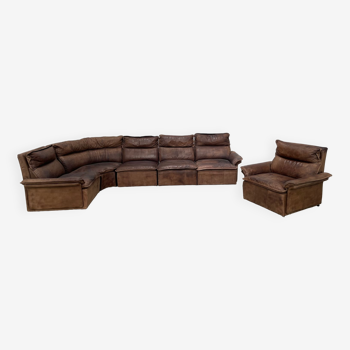 Vintage modular leather sofa DeSede spirit