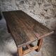 Dining table / antique work table in oak from France, 1750–1850