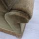 1970s, Danish 3-seater sofa, green furniture velour, teak wood legs.