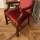 fauteuil de bureau en acajou et velours rouge