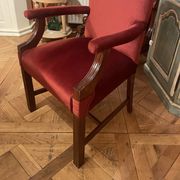 fauteuil de bureau en acajou et velours rouge