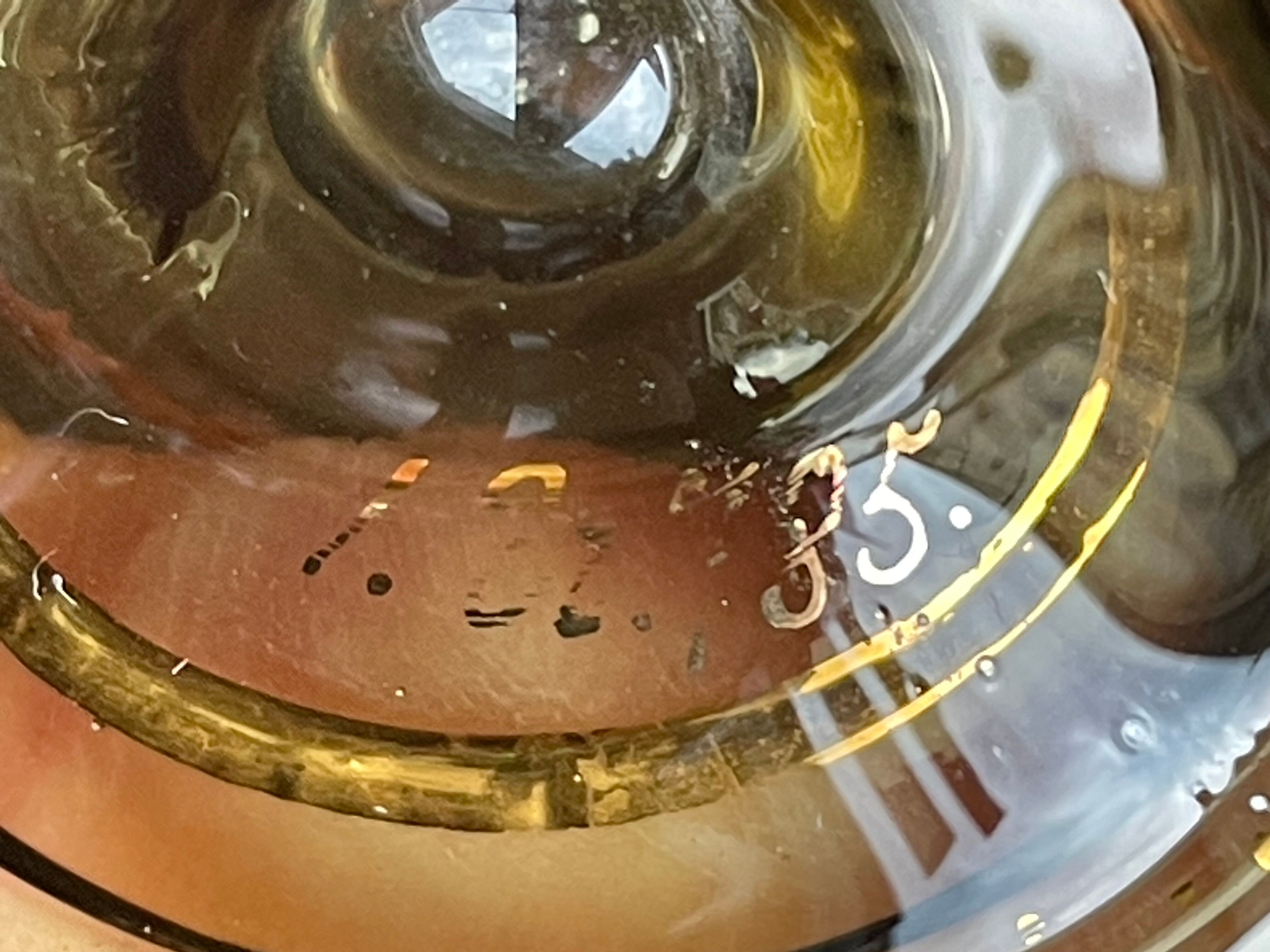 Amber crystal enamel and gilded liquor service