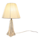 Vintage daum france 1960 crystal lamp base with pleated shade