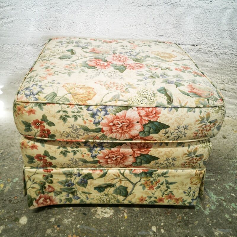 Vintage floral ottoman