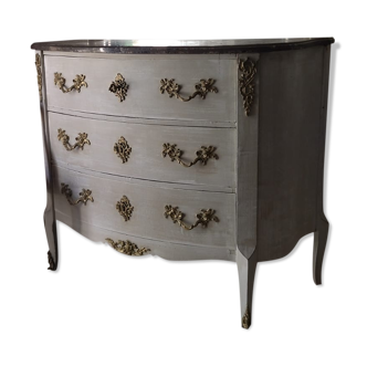 Patinated chest of drawers Louis XV style