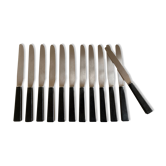 set of 12 brewery knives in black Bakelite