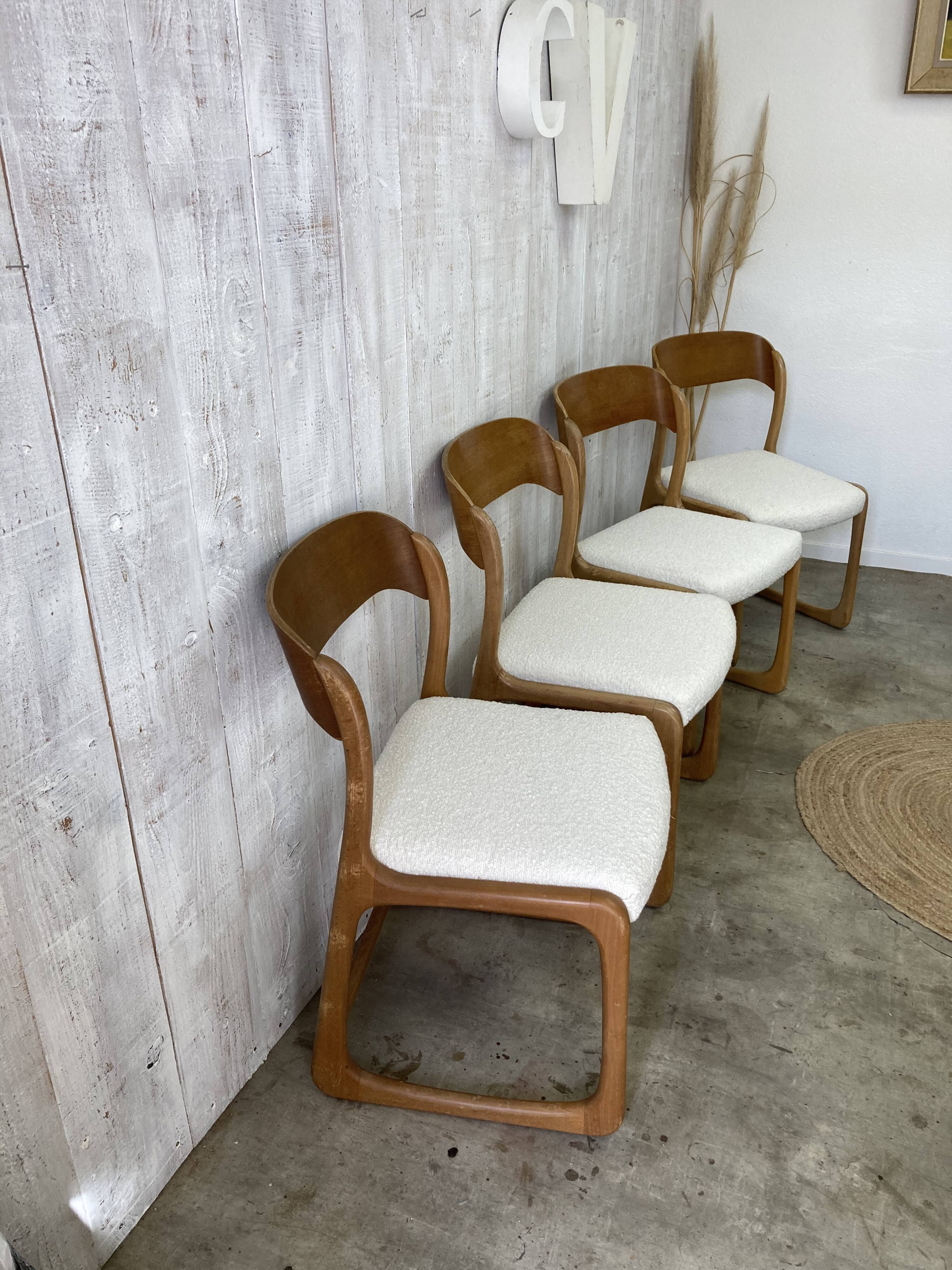 Set of 4 Baumann sled chairs
