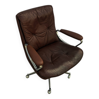 Fauteuil de bureau cuir tabac