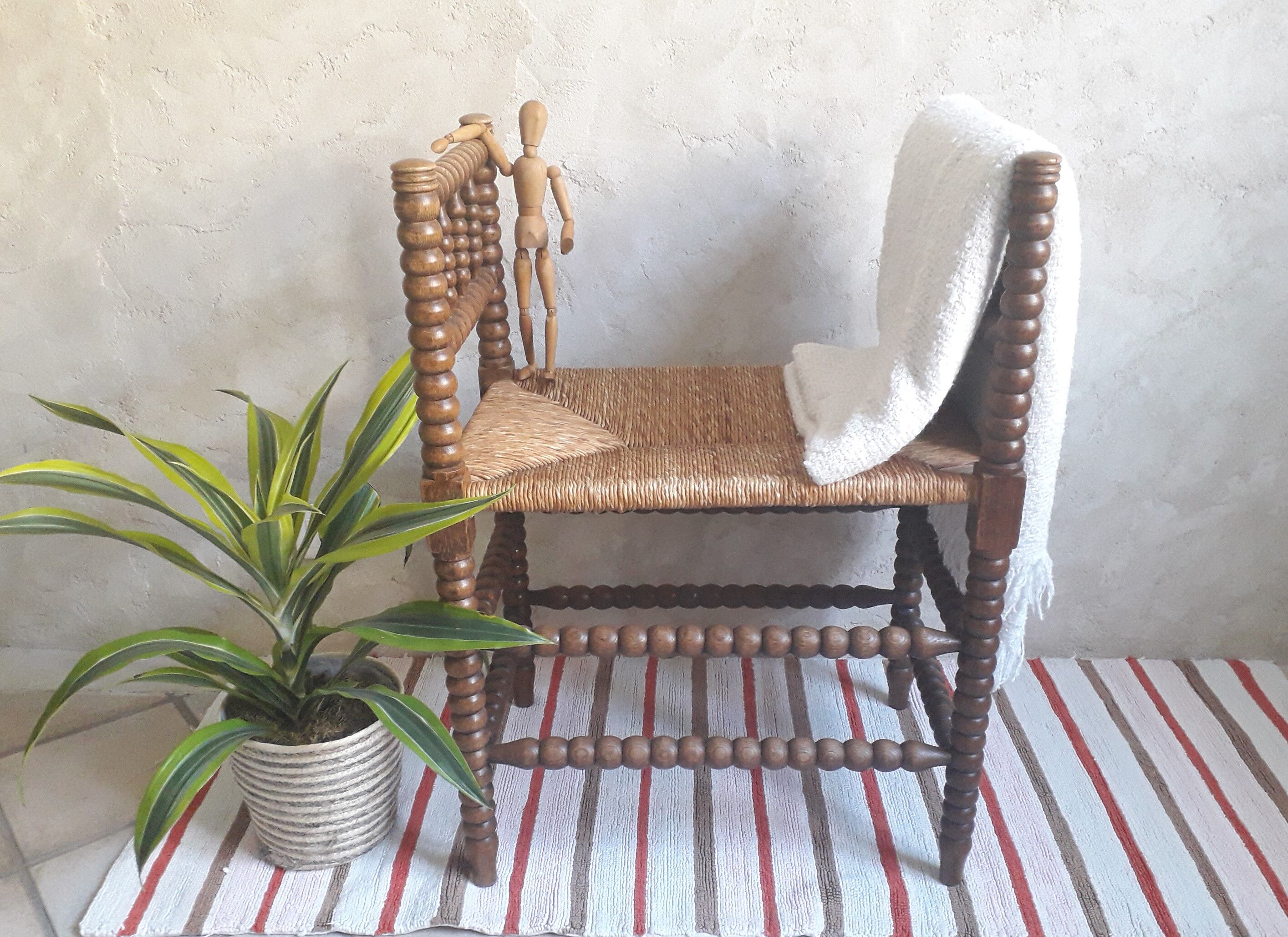 Mulched bench turned wood