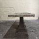 Solid oak coffee table with industrial cast iron legs