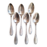 Set of 6 silver plated metal soup spoons