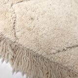 Berber carpet Beni Ouarain new ecru with engraved ecrus patterns 2,15x1.52m