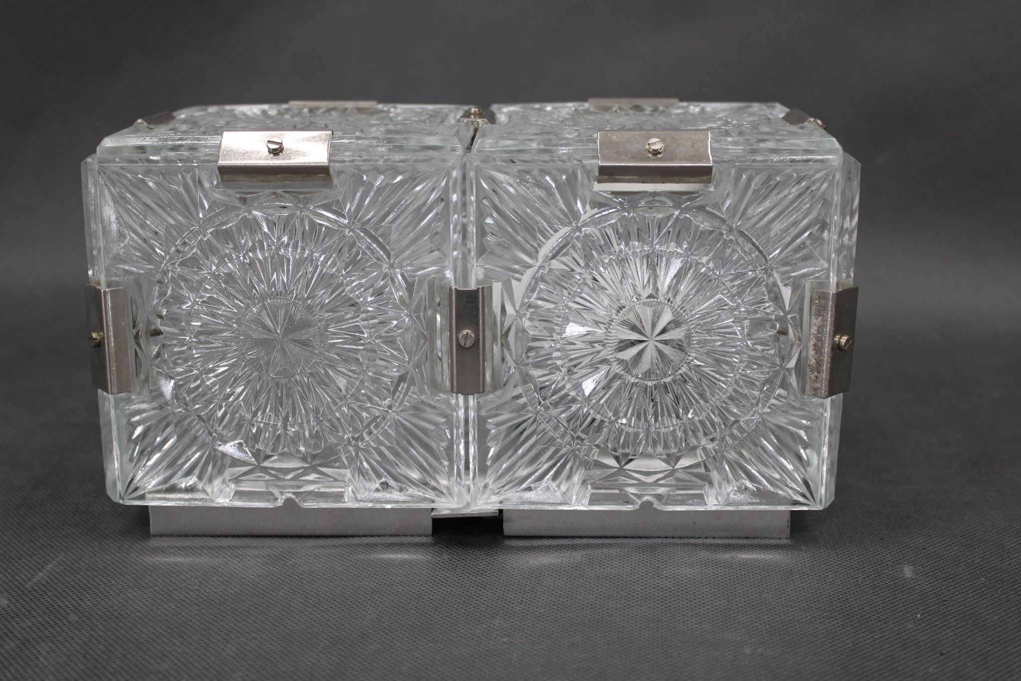 Pair of mid-century Czech glass wall lights by Kamenický Šenov
