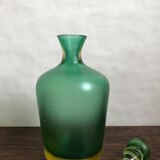 Venini Murano Italian green bottle serie "Incisi" produced in 2004