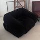 Collectible Anfibio Sofa Bed, black velvet lounge chair, Italian Space Age