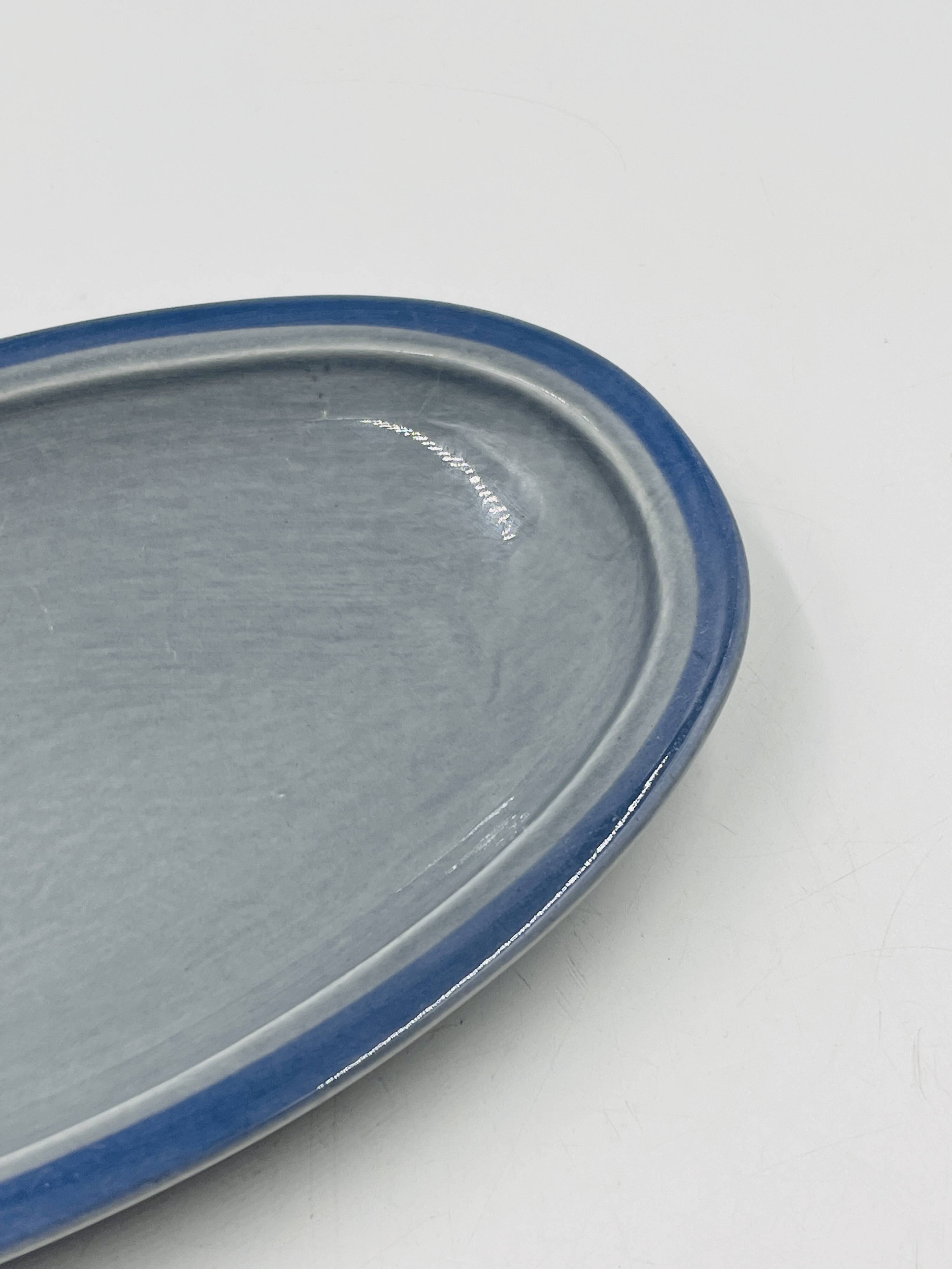 Set of two Boch blue dishes