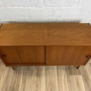 Enfilade scandinave mi-longue vintage en teck, années 60