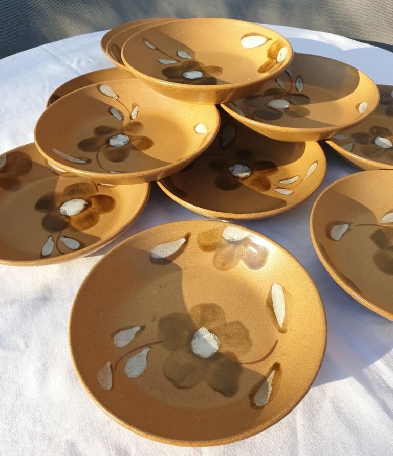 Set 12 hollow plates D20.5 Nadège 1970 Sarreguemines