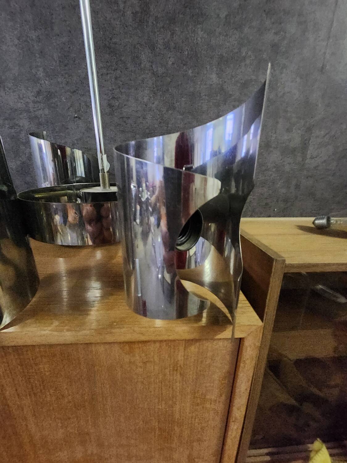 Vintage ceiling light with 4 lights, space age design.