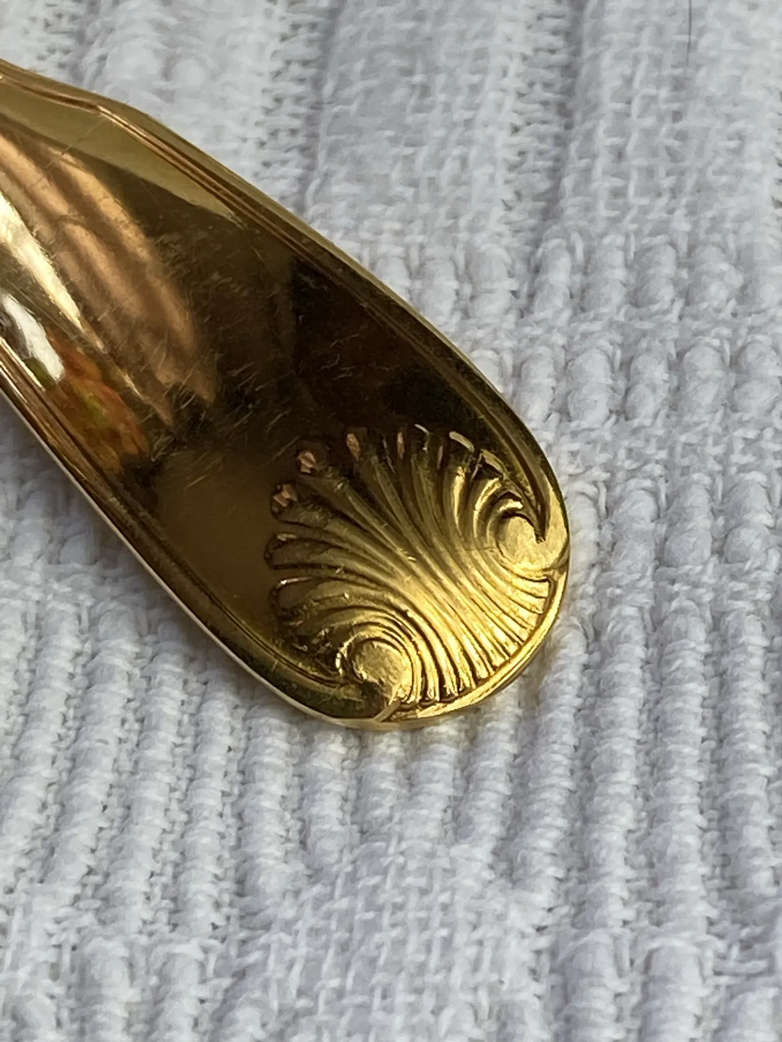 Moka spoons, gold metal, Vendôme model by Christofle