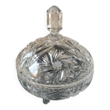 Bohemian cut crystal candy dish. Sophisticated star motifs.