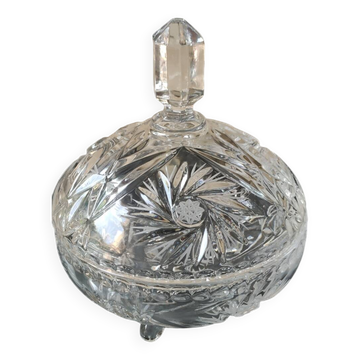 Bohemian cut crystal candy dish. Sophisticated star motifs.