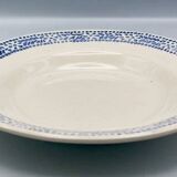 Set of 6 vintage blue and white speckled soup plates