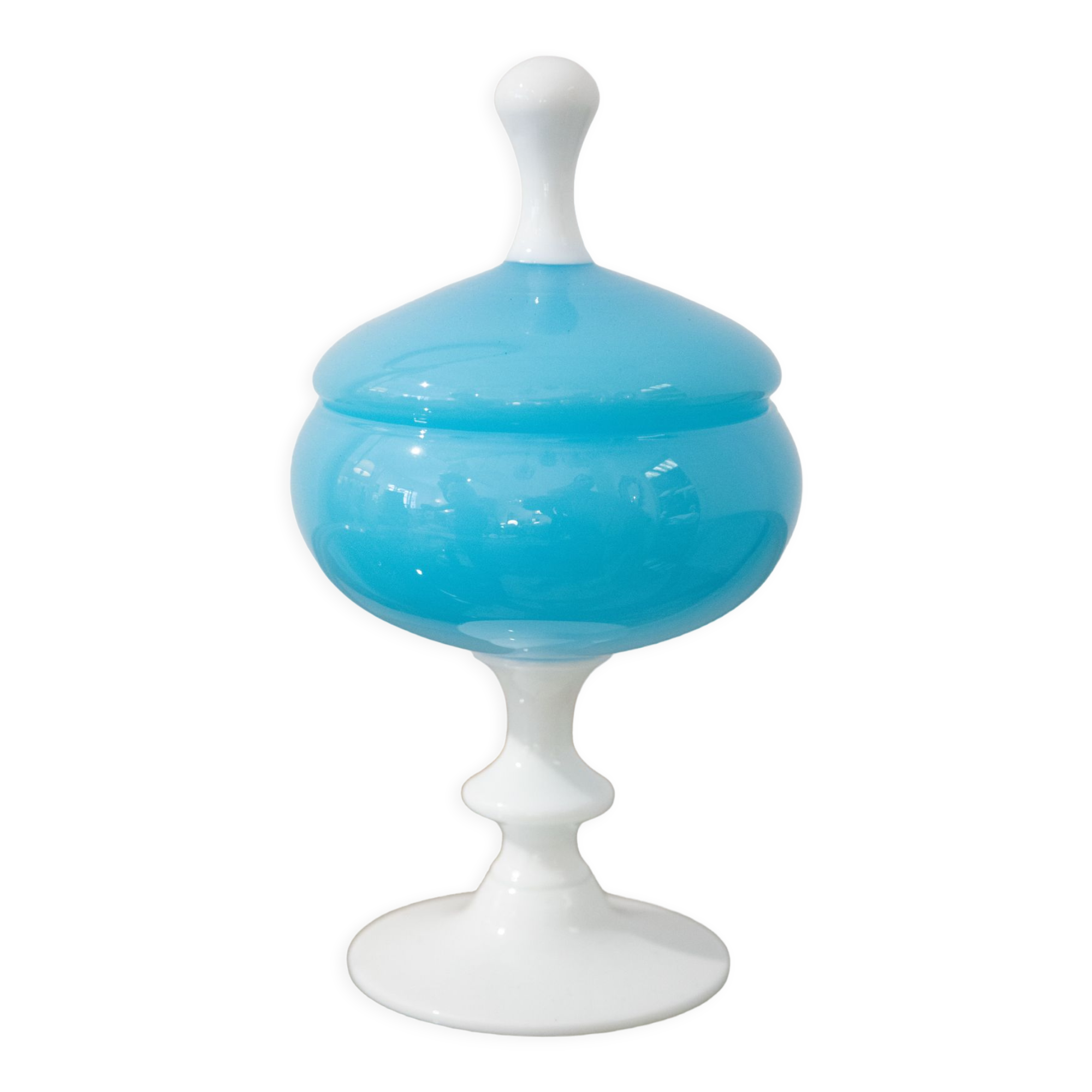 Opaline box blue white