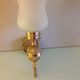 Brass wall light and satin glas vintage 50s-60s