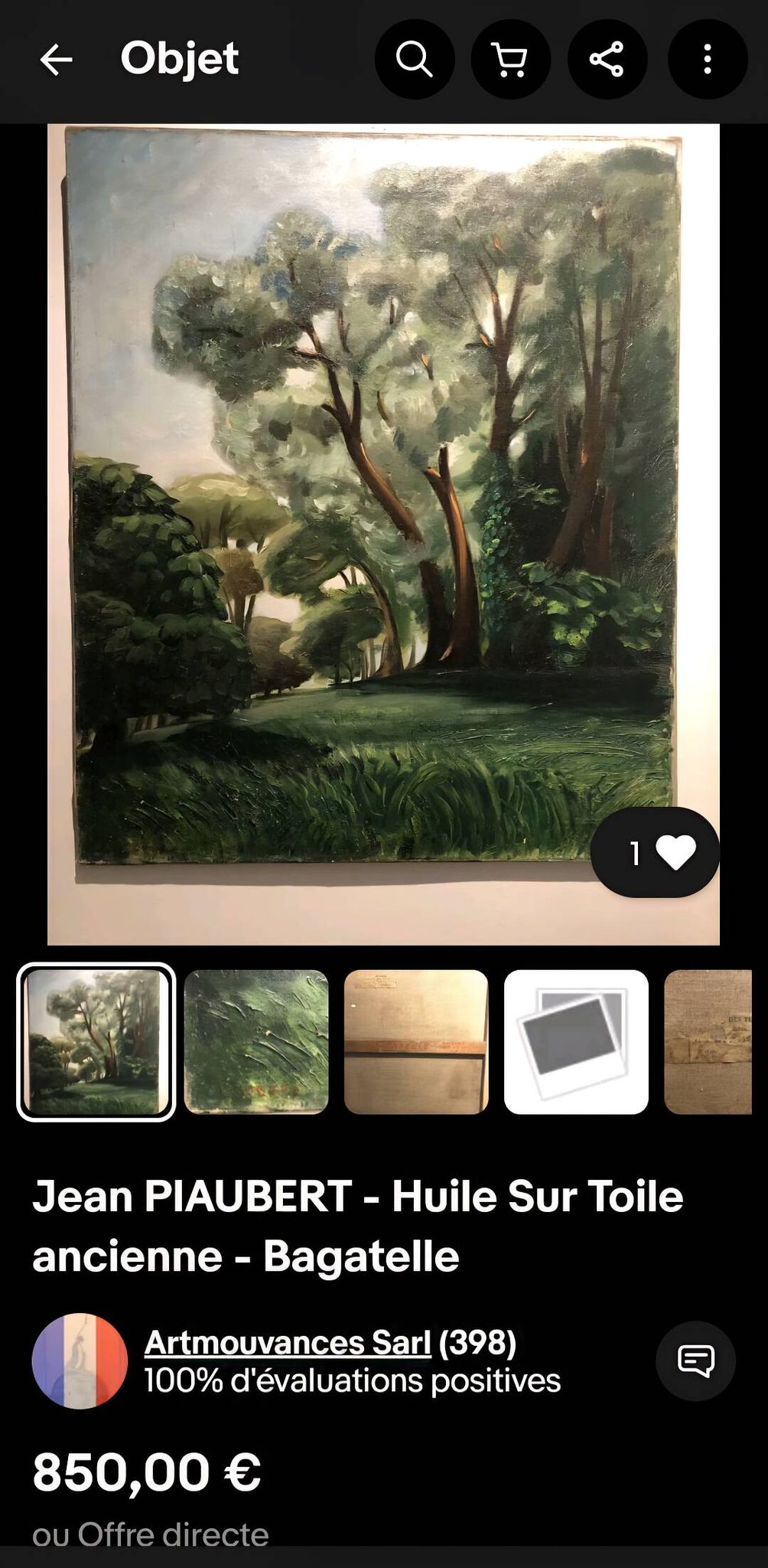 Tableau post-impressionniste de jean piaubert, huile sur carton 1940